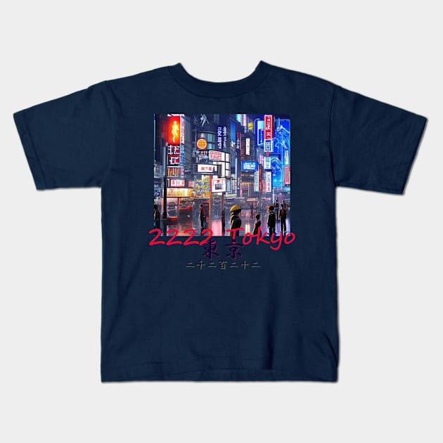 Japan Tokyo 2222 by Kana Kanjin Kids T-Shirt by erizen